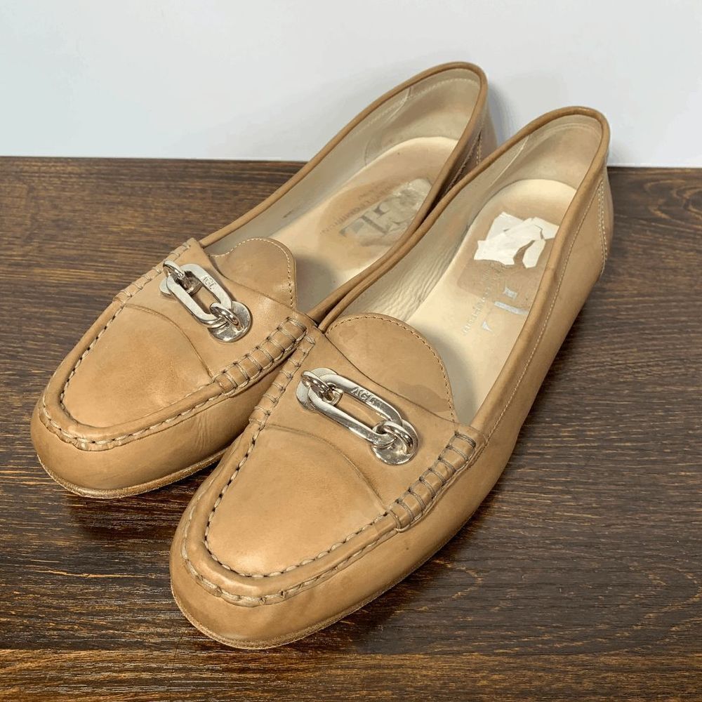 AGL Vero Cucio Women's Slip On Loafer Shoes Flats Brown Leather EU 40.5
